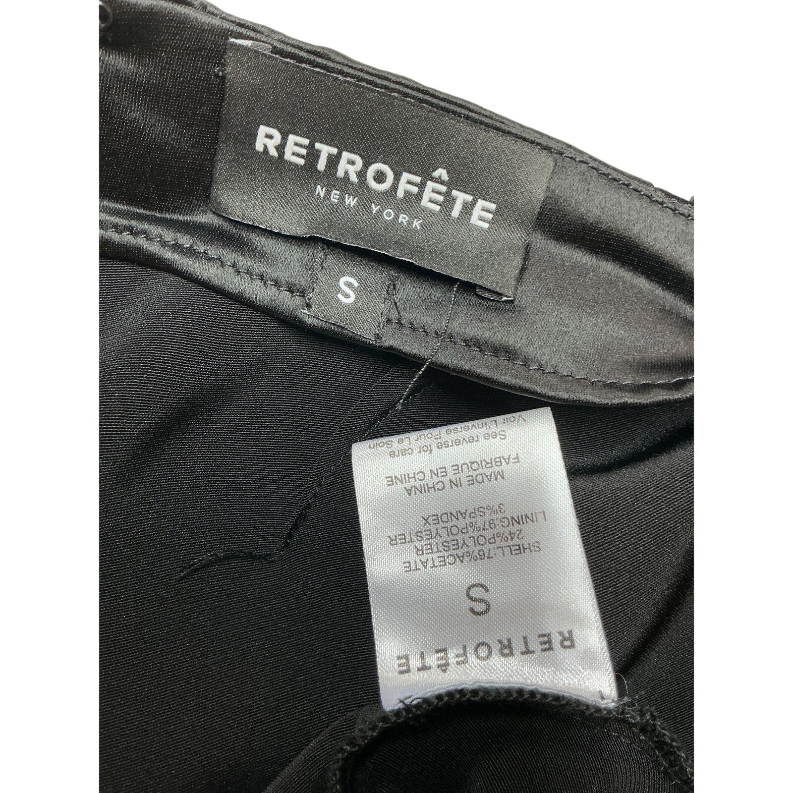 Retrofete 'Harlie' Black Acetate Dress Size S
