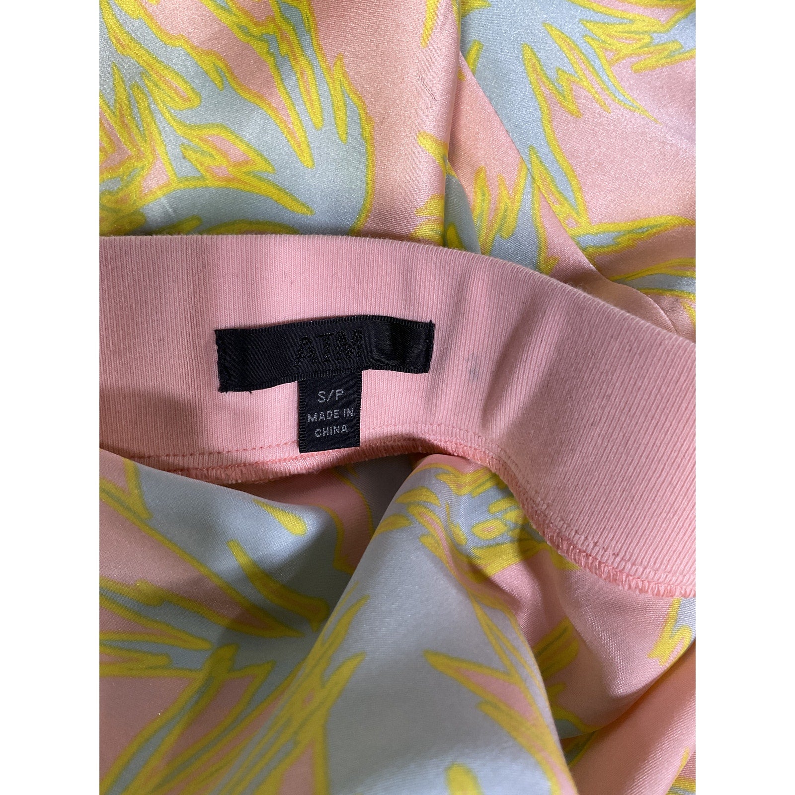 Atm Anthony Thomas Melillo 'Palm' Green Print Silk Charmeuse Slip Skirt Size M