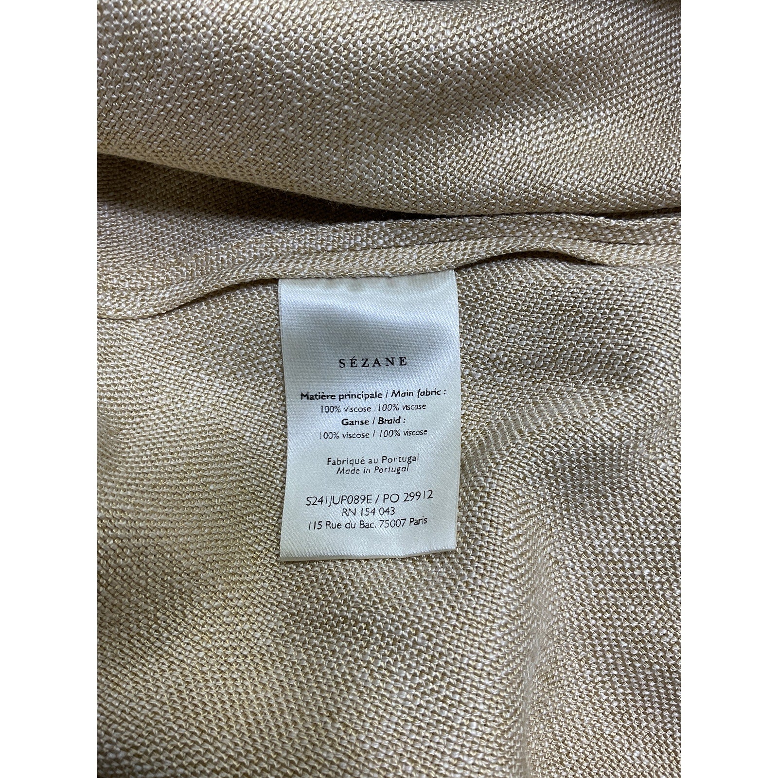 S�zane 'Sophie' Beige Viscose Skirt Size 34