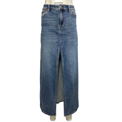 Alice And Olivia Front Slit Brooklyn Blue Rye Skirt Size 26