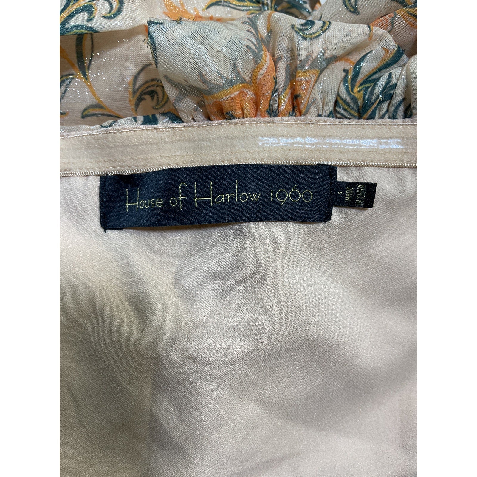 House Of Harlow 1960 'Sofia' Tan Poly Richie Burna Blouse Size S - NWT