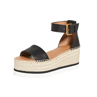 See By Chloé Chic Multicolor Glyn Platform Espadrilles Size 38 EU / US 8
