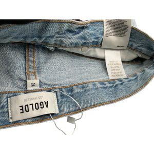 Agolde Asymmetric Blue Criss Cross Upsized Denim Jeans Size 25