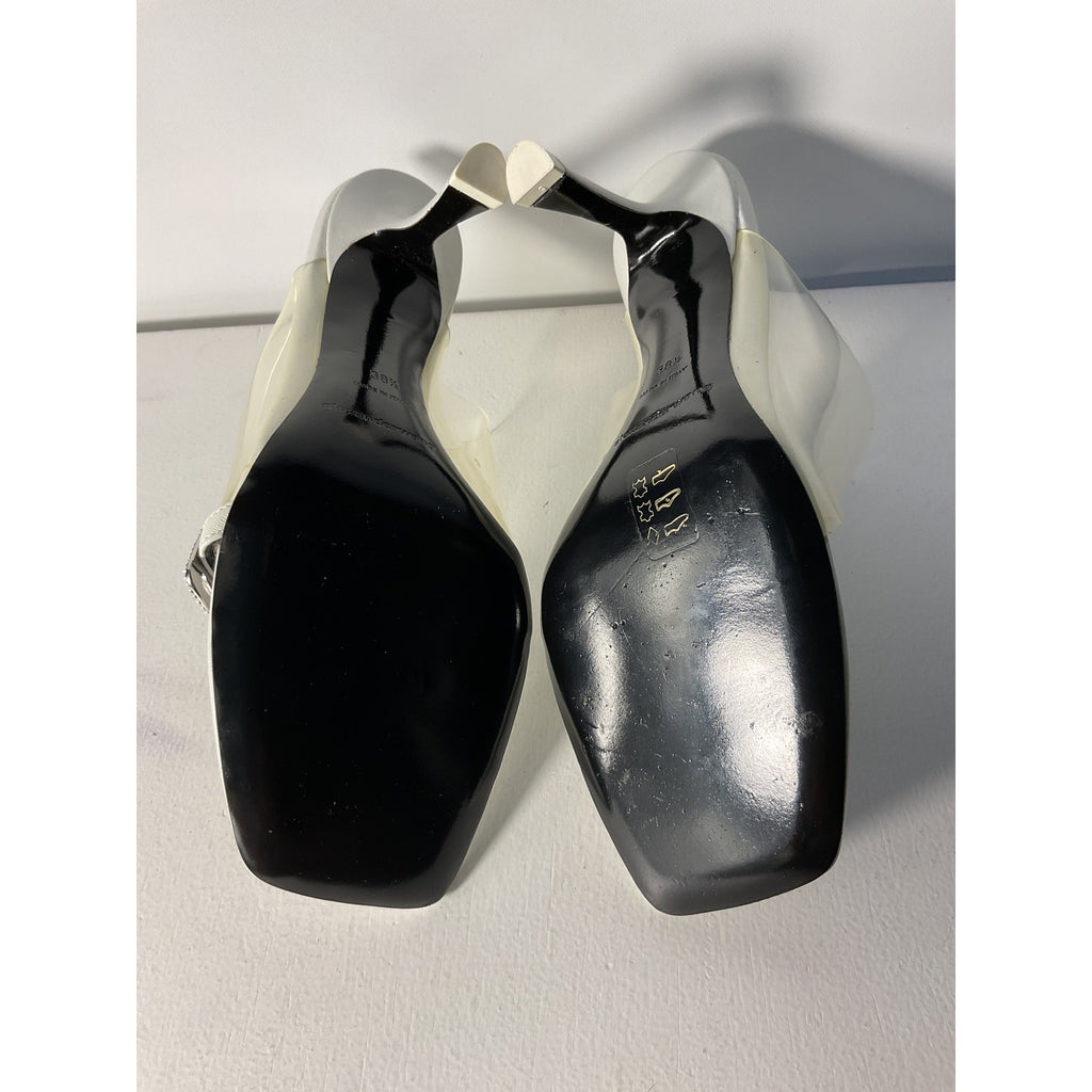 Alexander Wang 'Ivy' White Pvc 85 Mule Size 8.5