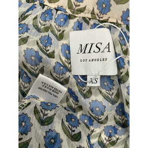 Misa Los Angeles Ruffled Blue Ingrid Dress Size XS