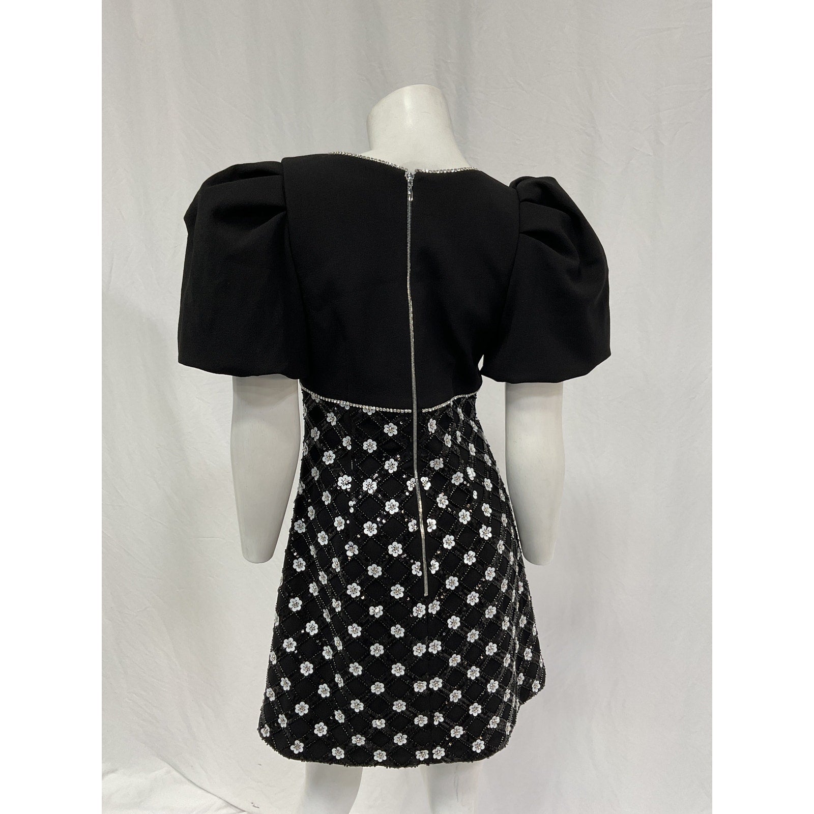 Rebecca Vallance X Nicky Hilton 'Alivia' Black Polyester Short Sleeve Mini Dress Size 4