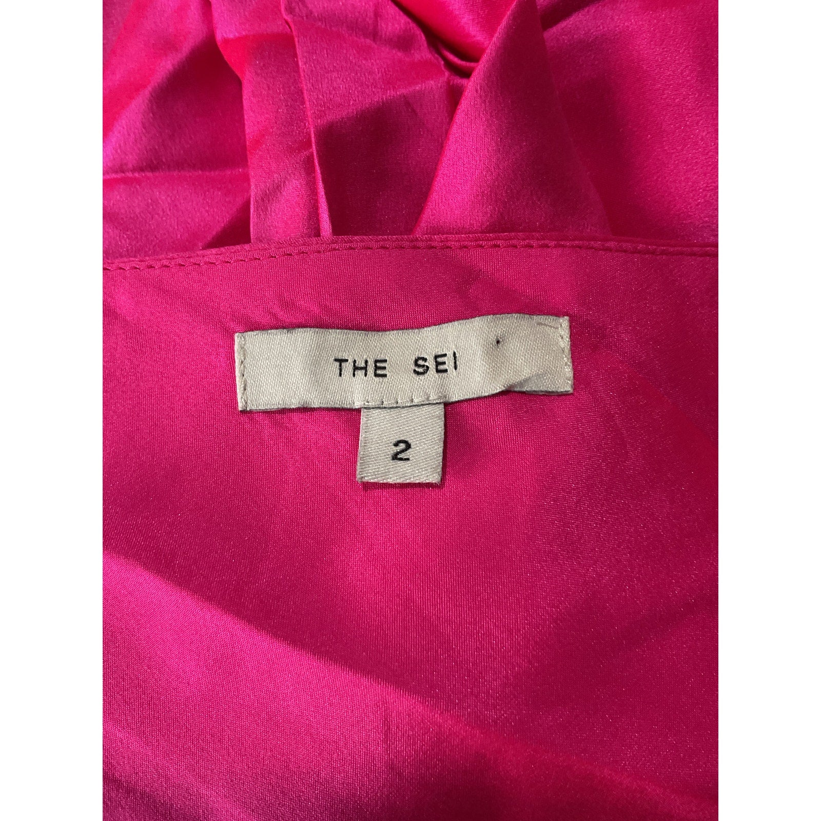 The Sei Pink Silk One Shoulder Cut Out Dress Size 2