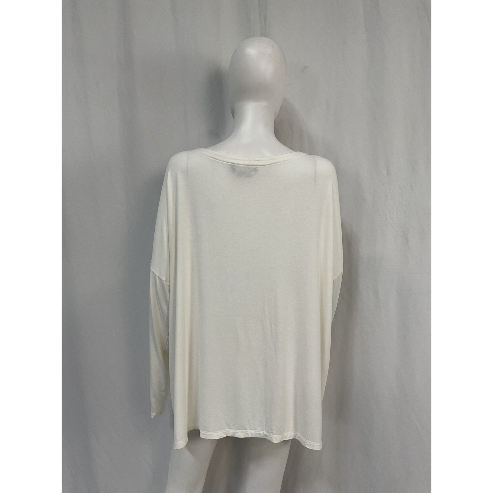 Hatch The Perfect White Viscose Long Sleeve Tee Size 4