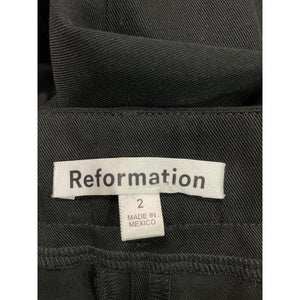 Reformation 'Mason' Black Cropped Pant Size 2