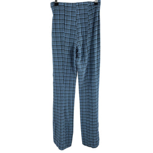 Ganni Textured Blue Plaid Pants Size 32 EU / US 0