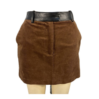 Helsa Classic Brown Corduroy Mini Skirt Size S