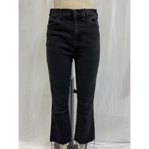 Mother 'The Hustler' Black Ankle Fray Denim Jeans Size 32