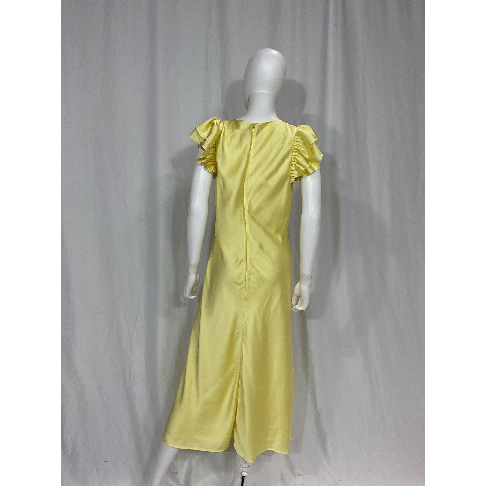 Tularosa 'Kayla' Yellow Satin Midi Dress Size L