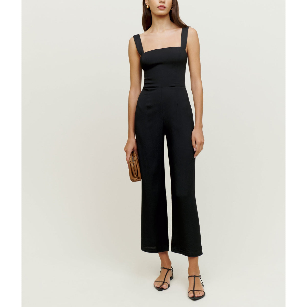 Reformation 'Petites' Black Alva Jumpsuit Size 12 P - NWT
