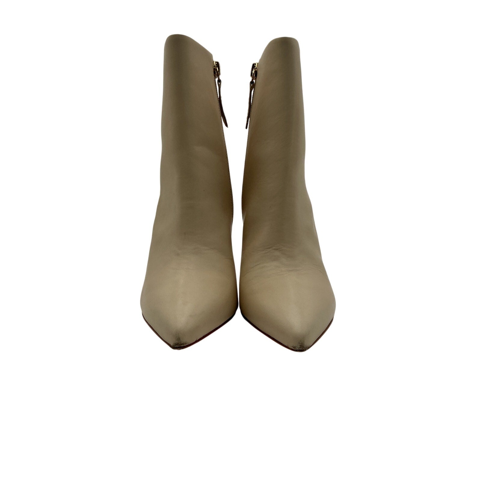 Schutz 'Mikki' Beige Leather Booties Size 5B