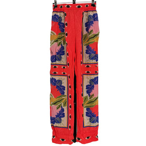 Farm Rio Bold Multicolor Surreal Scarf Trousers Size S