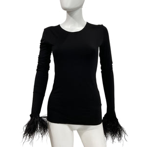 Manuri Feathered Black Elektra Blouse Size S NWT