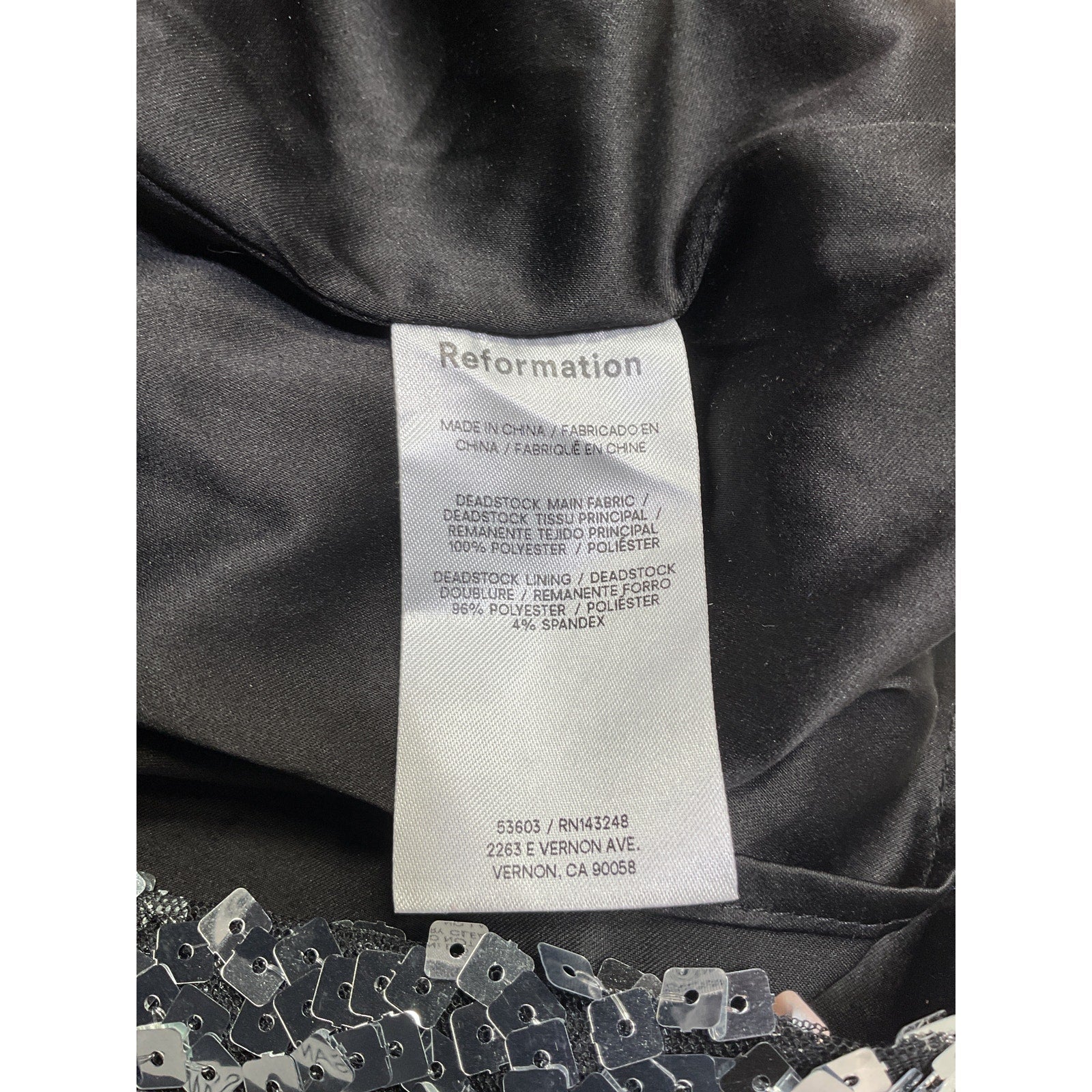 Reformation 'Veranda' Black Polyester Skirt Size 2