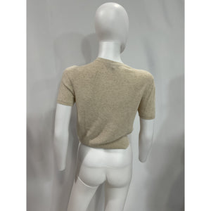 Rag & Bone 'Dina' Beige Short Sleeve Cotton Blend Cardigan Size XS