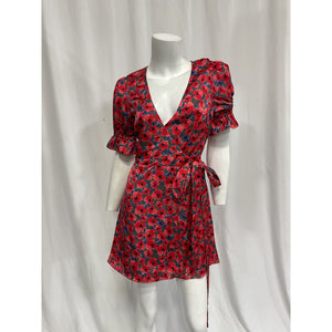 House Of Harlow 1960 x Revolve 'Aja' Red Satin Mini Dress Size XS