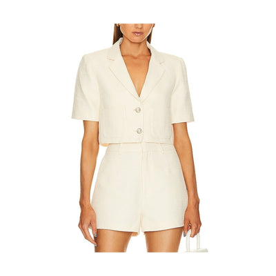 Astr The Label 'Siarah' White Tweed Jacket Size S