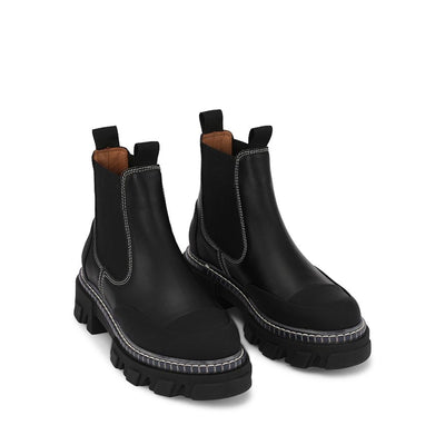 Ganni 'Cleated' Black Chelsea Booties Size 9