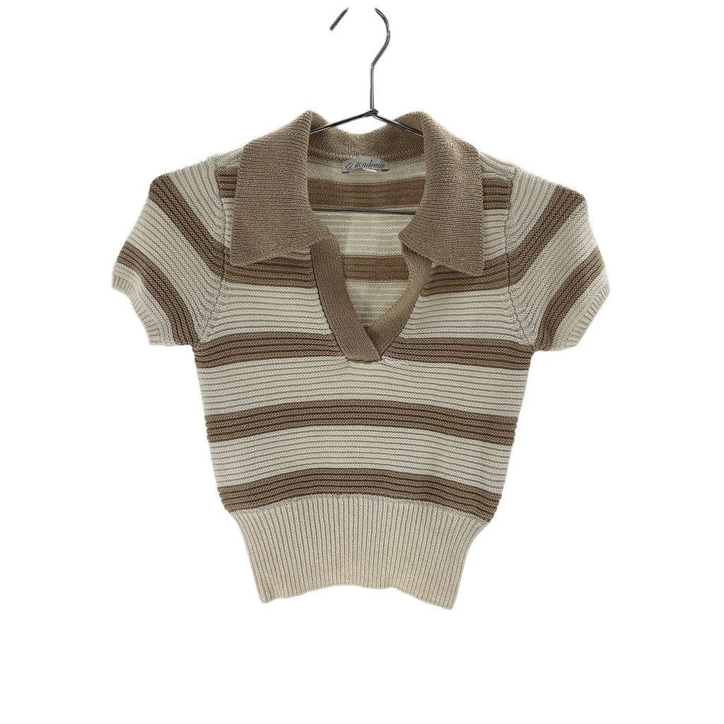 L'Academie 'By Marianna' Beige Viscose Drea Striped Knit Top Size XXS