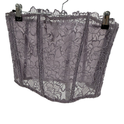 Fleur Du Mal Lace Purple Whitney Corset Top Size M
