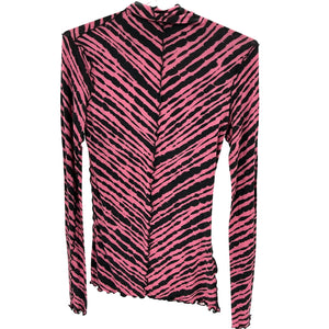 Proenza Schouler Diagonal Pink Tie Dye Jersey Turtleneck Size S