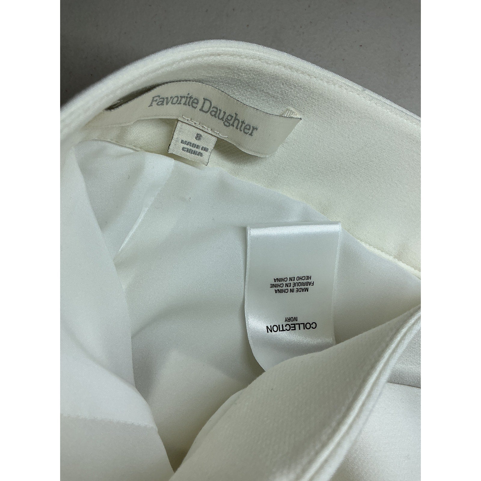 Favorite Daughter 'The Phoebe' Ivory Polyester Pant Size 8