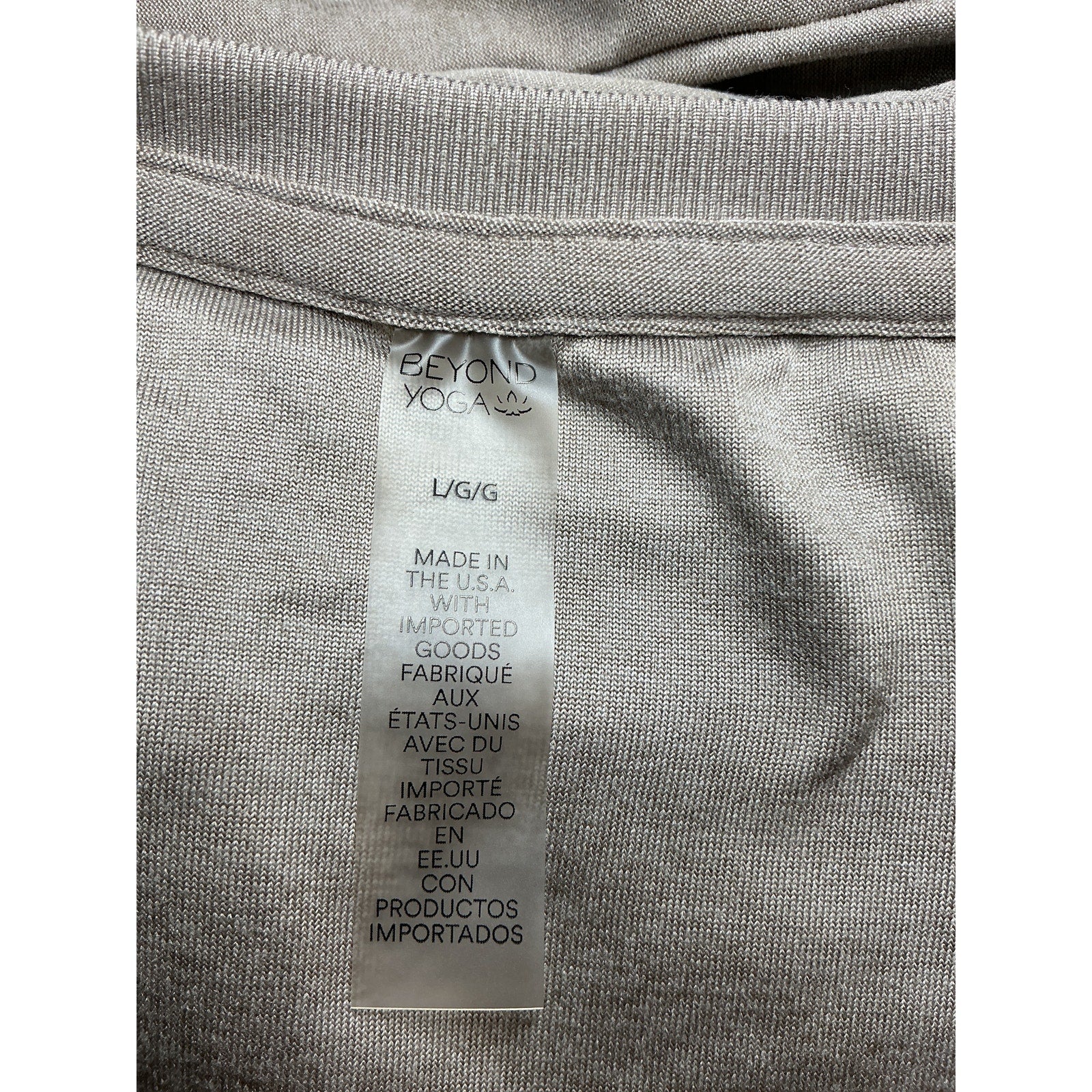 Beyond Yoga Featherweight Beige Polyester Daydreamer Knit Top Size L