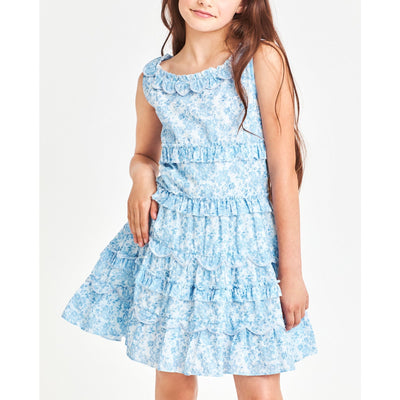 Loveshackfancy Girls' 'Sprague' Blue Dress Size 3/4