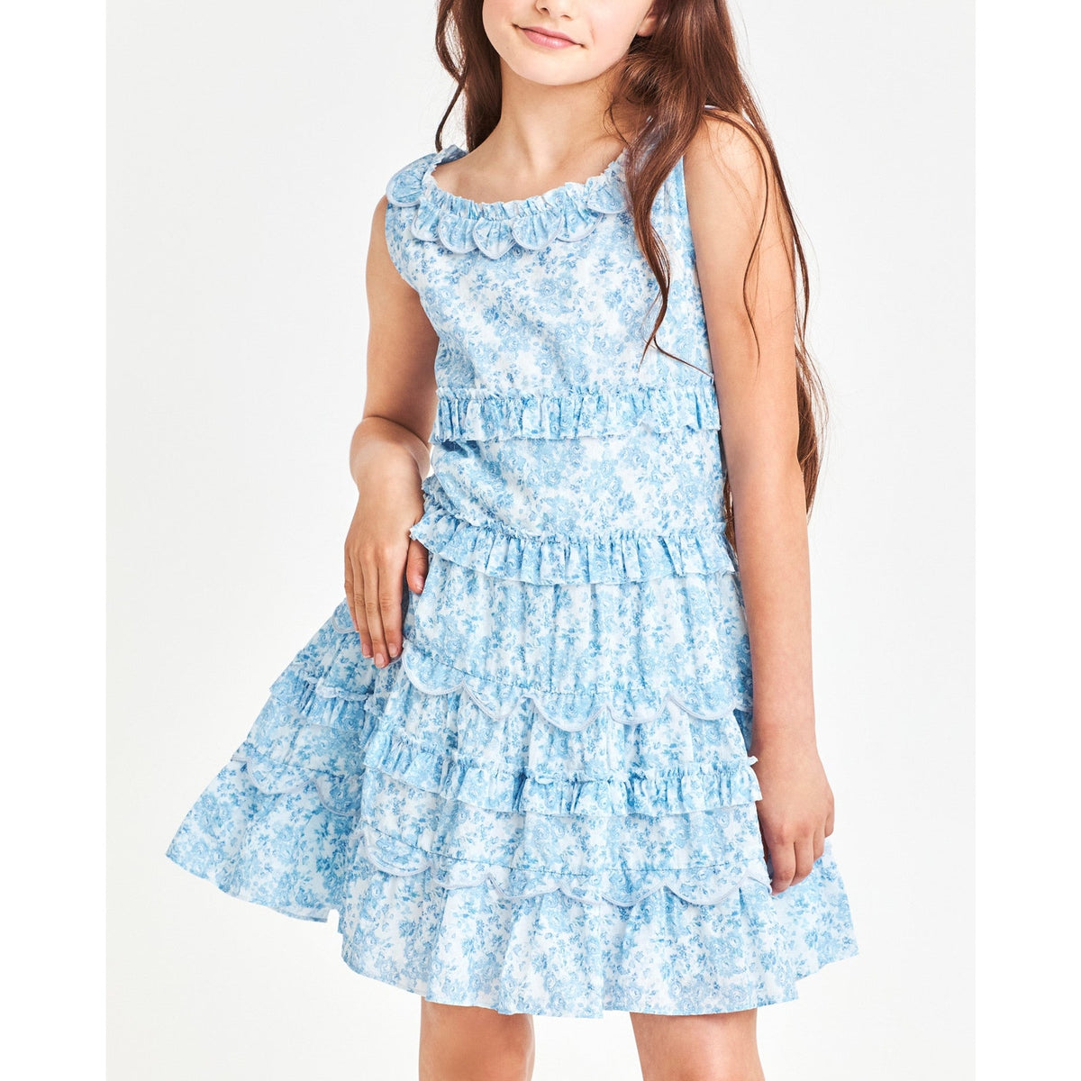 Loveshackfancy Girls' 'Sprague' Blue Dress Size 3/4