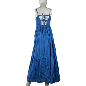 Faithfull The Brand Strappy Blue Katya Maxi Dress Size 8