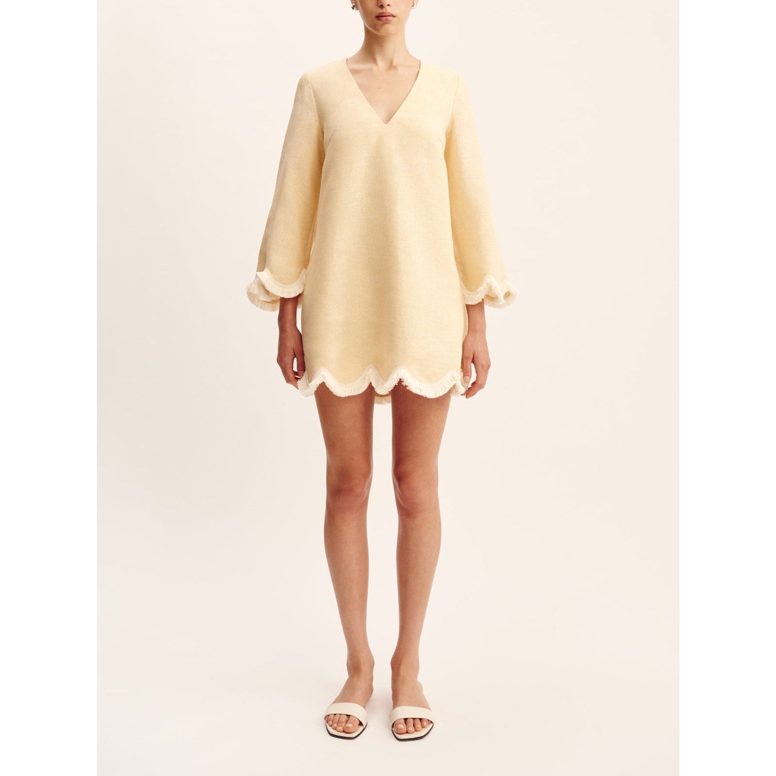 Posse 'Essie' Yellow Linen Kaftan Dress Size XXS