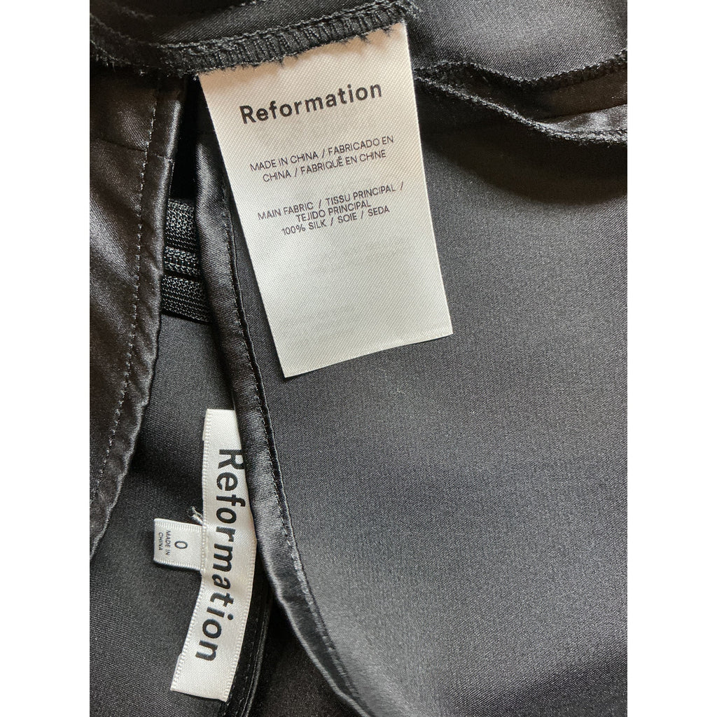 Reformation 'Robbie' Black Silk Skirt Size 0