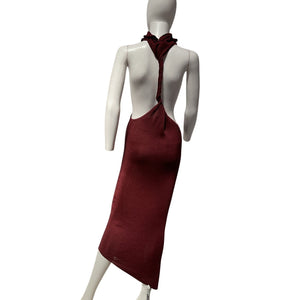 Baobab Cutout Burgundy Mendra Maxi Dress Size S