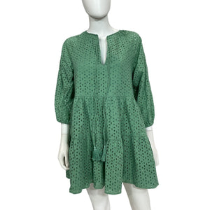 Karina Grimaldi Eyelet Sage Irina Mini Dress Size XS NWT
