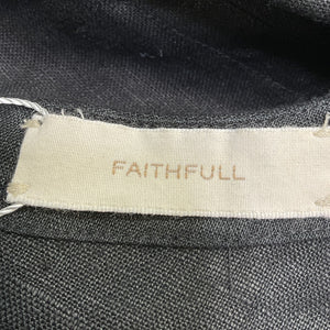 Faithfull The Brand Puff Sleeve Black Soleil Mini Dress Size S