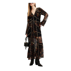 Allsaints Embellished Multicolor Bryn Maxi Dress Size 6