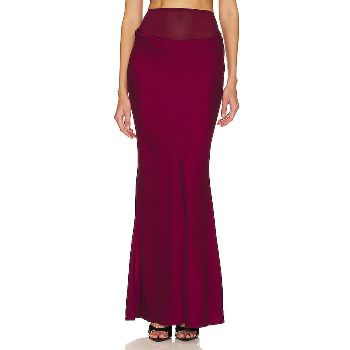 NBD Elegant Oxblood Red Eleni Maxi Skirt Size XS NWT
