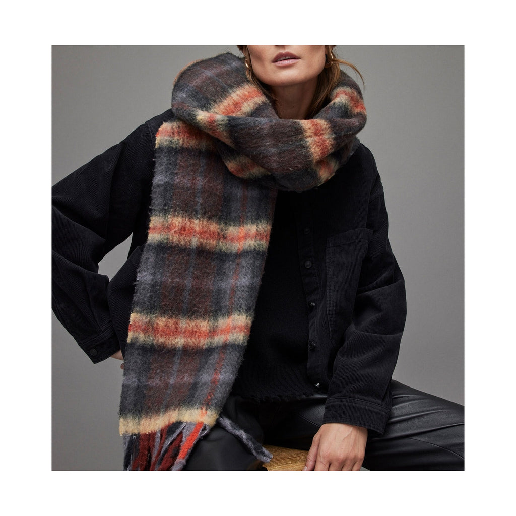 Allsaints 'Lavinia' Blue Check Scarf Size OS