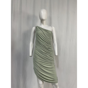 Norma Kamali 'Pickleball' Green Polyester Diana Mini Dress Size L
