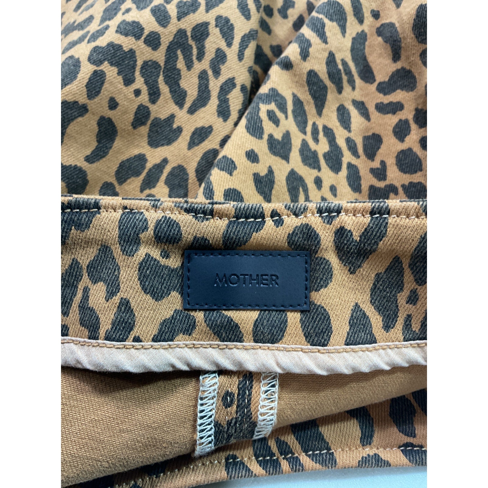 Mother 'The Side Splitter' Brown Denim Mini Skirt Size 28