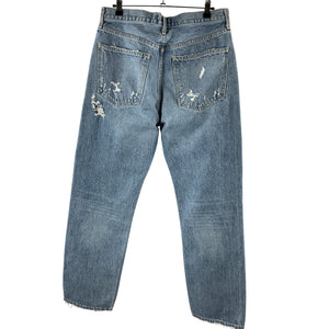 Agolde Distressed Sky Blue Mid Rise Loose Fit Denim Jeans Size 29