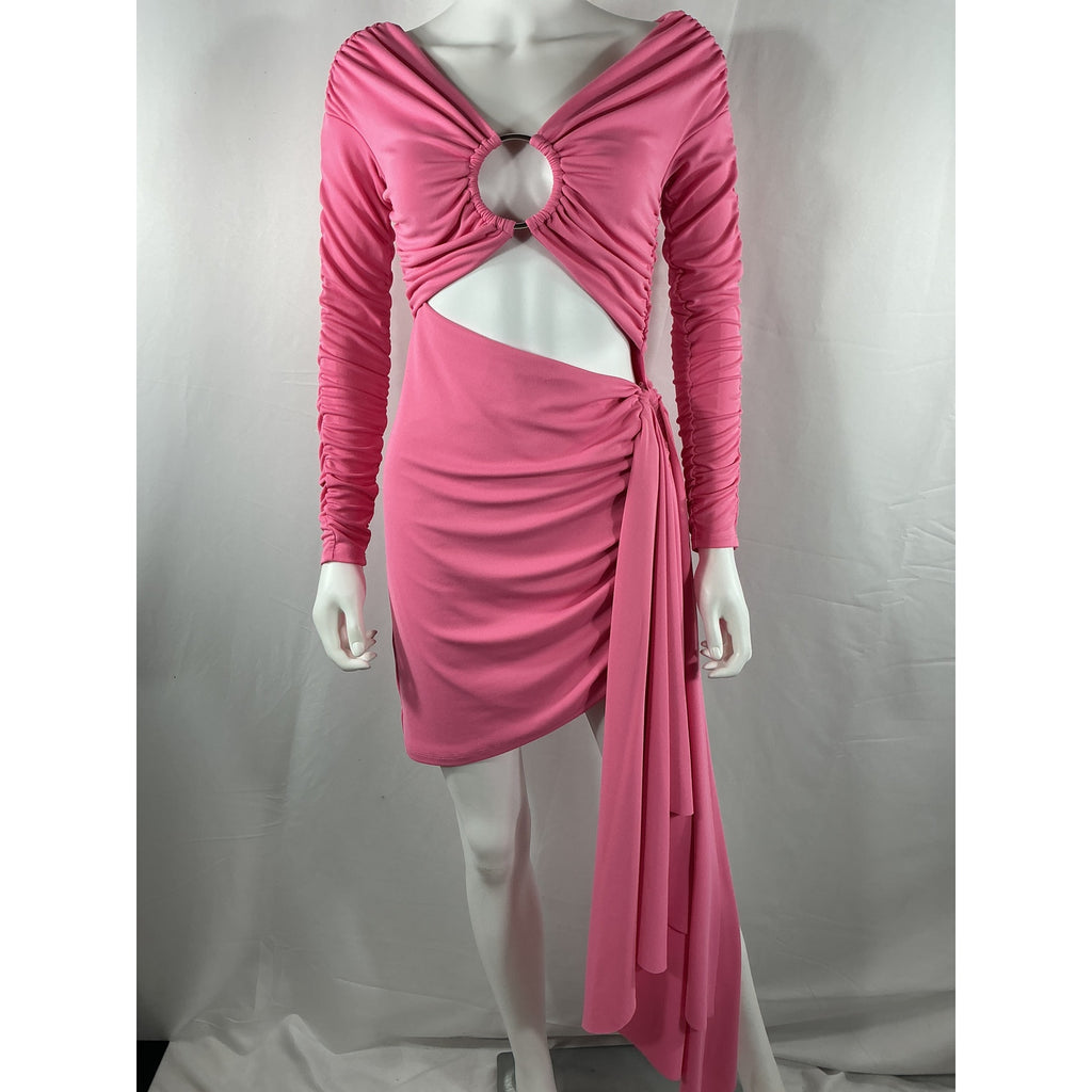 Michael Costello x Revolve 'Kurt' Pink Polyester Mini Dress Size M