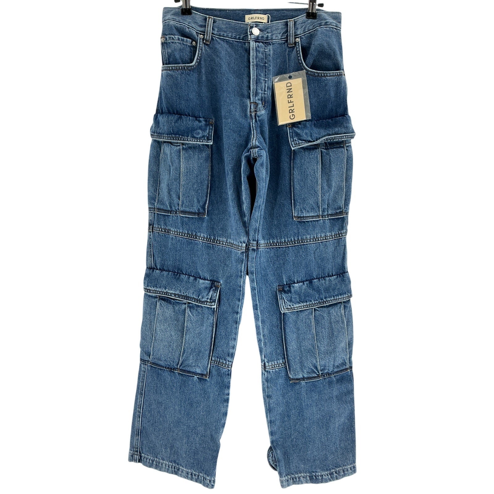 Grlfrnd 'Lex' Blue Cotton Cargo Jean Size 25