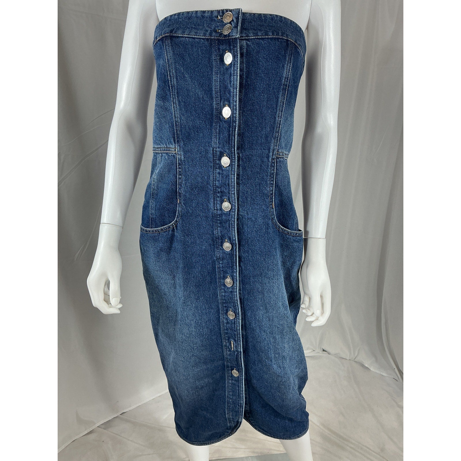 Isabel Marant 'Valentine' Blue Cotton Denim Dress Size 38 - NWT