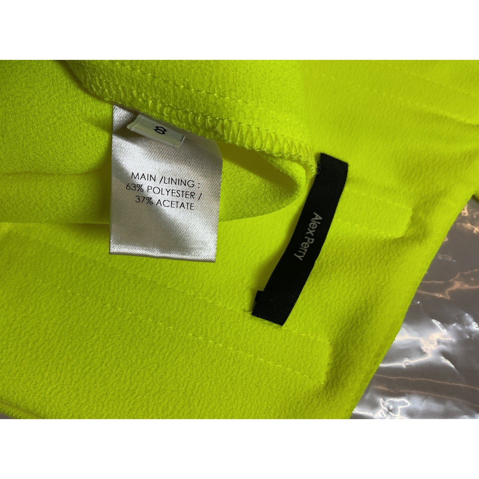 Alex Perry 'Cayde' Yellow Poly Singlet Mini Dress Size 4