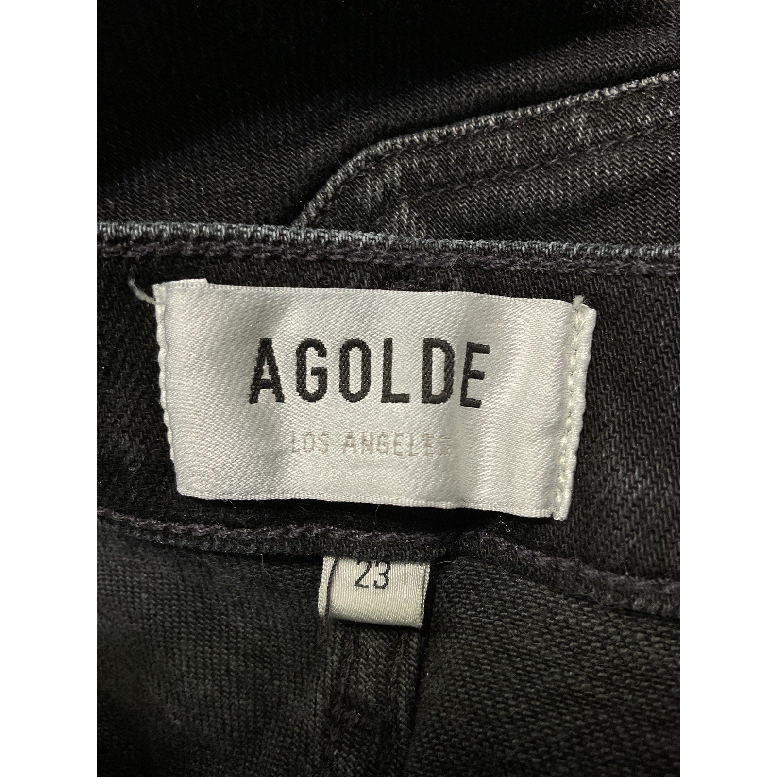 Agolde 'Harper' Black Mid Rise Wide Straight Denim Jean Size 23